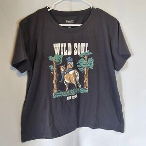 Born Outdoor Wild Soul Cowboy Horse‎ Graphic T Shirt Women's XL Tee